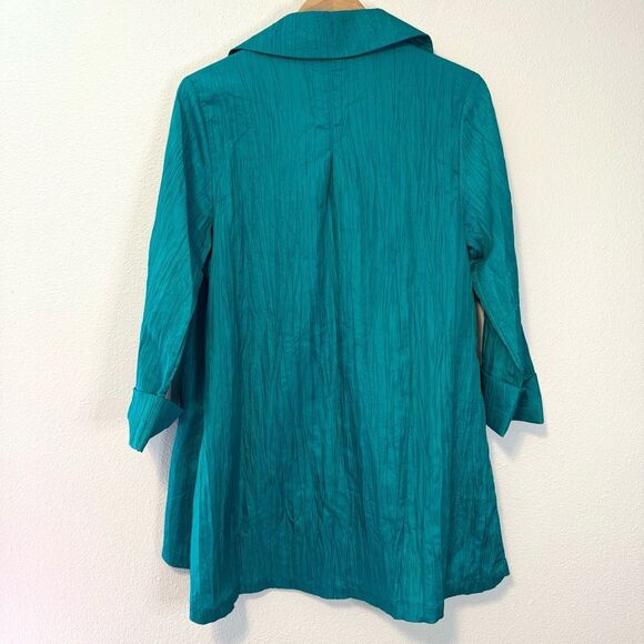 Keren Hart Crinkle Teal Jacket Size Medium NWT - Picture 9 of 10